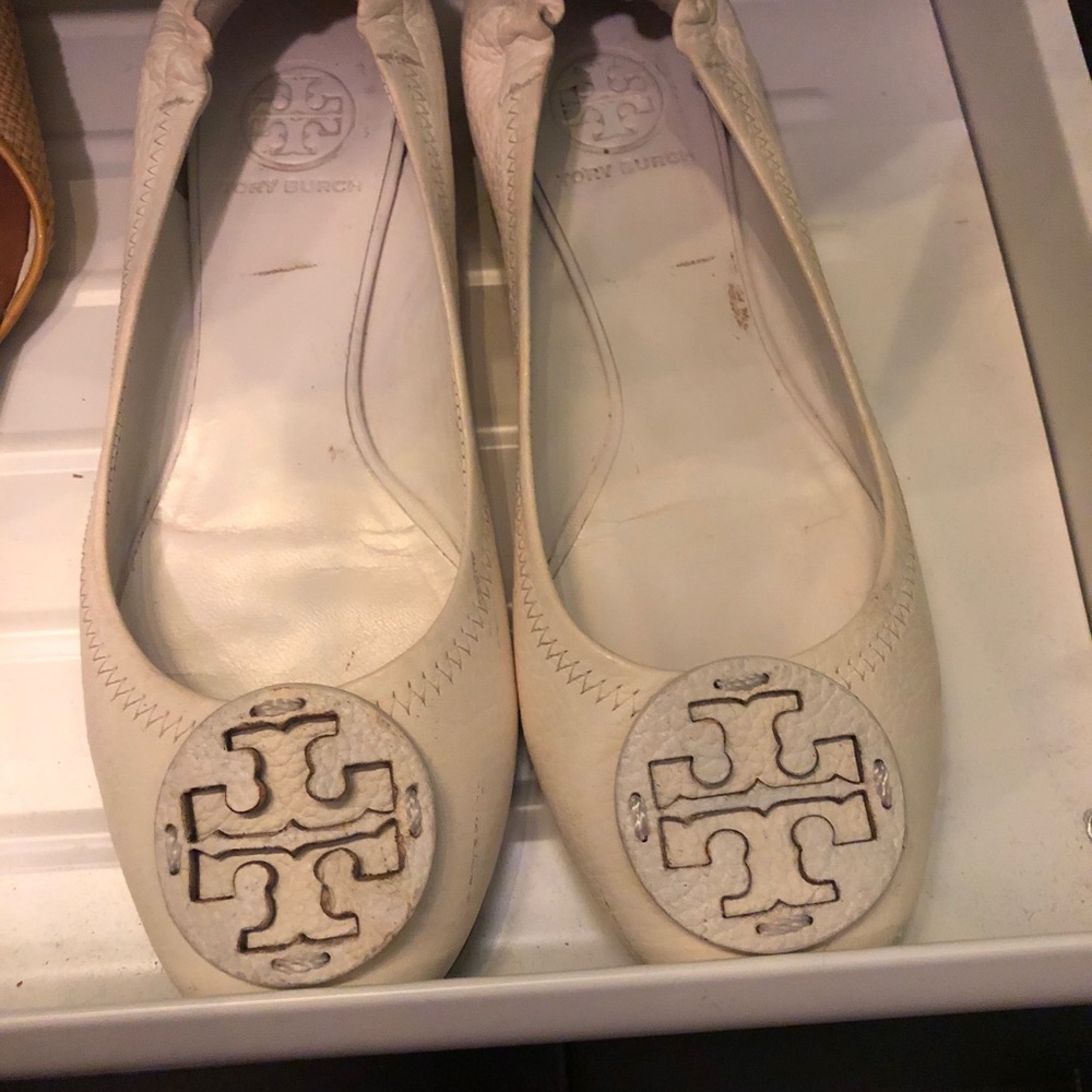 Tory Burch white flat
